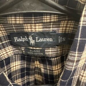 Ralph Lauren Navy and Cream Checkered Shirt